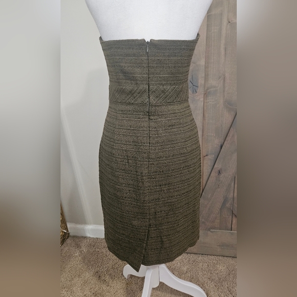 TRINA TURK Cora Strapless Tweed Sheath Dress. Olive. Size 2 NWT - Picture 13 of 16